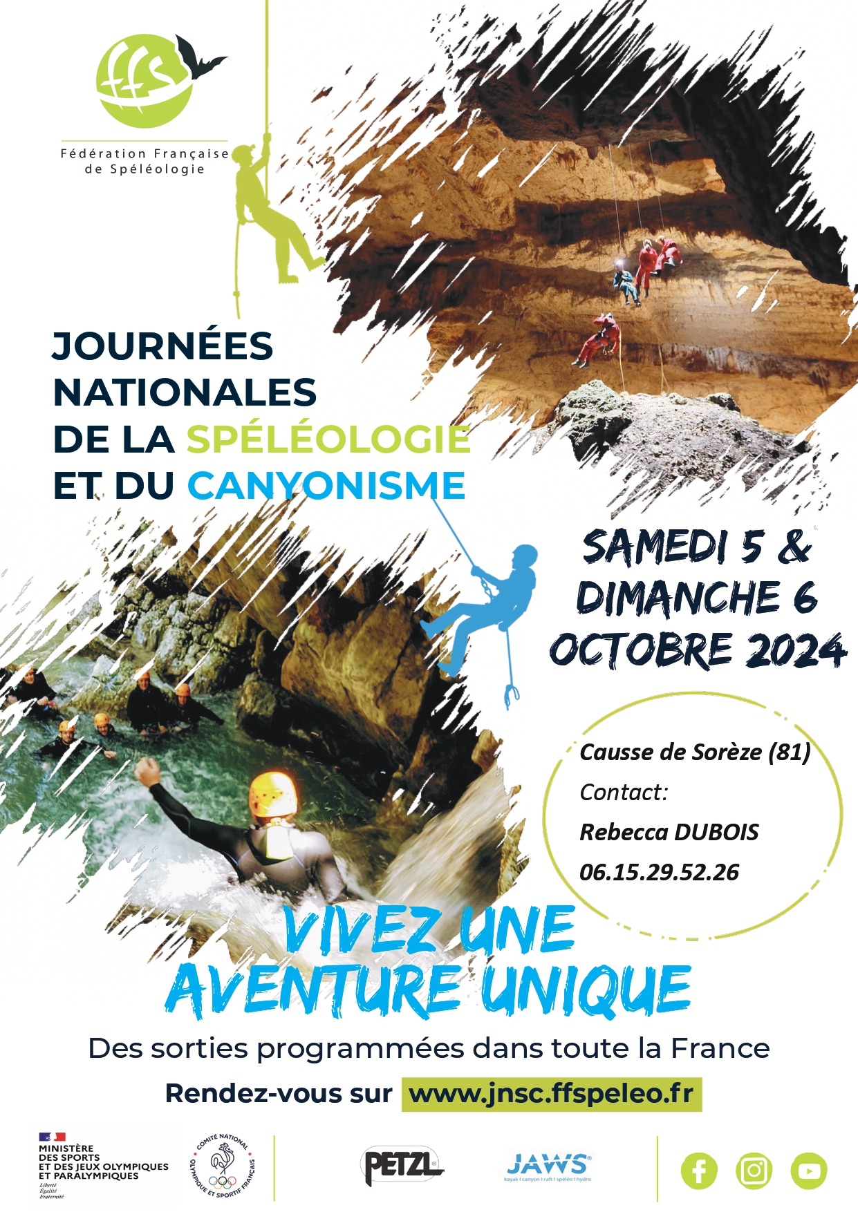 Les Journées Nationales de la Spéléologie à Sorèze: samedi 5 et dimanche 6 octobre 2024